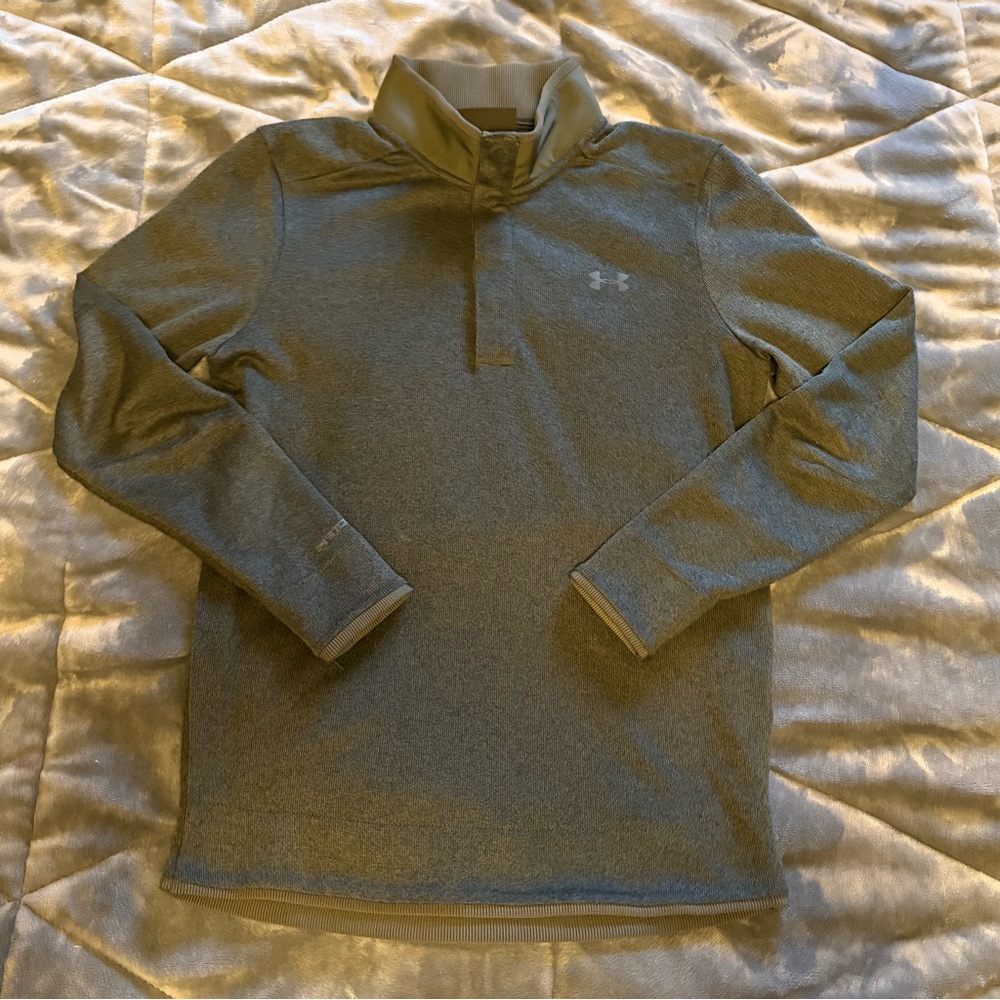 Under Armour Heathered Dark Green 1/4 Button Crewneck